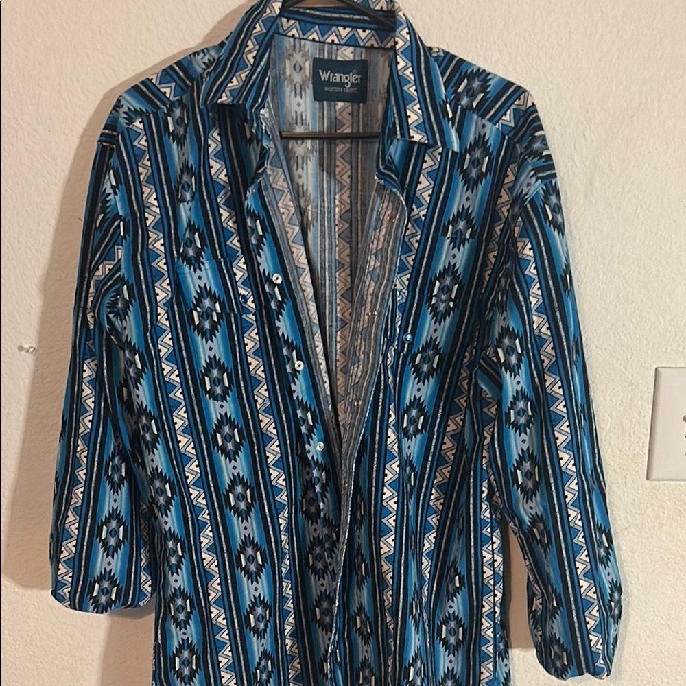 Wrangler Blue Patterned Shirt